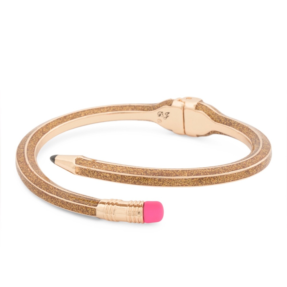 Betsey Johnson Teacher School Brown Gold Pencil Bracelet Nwt